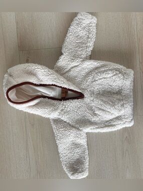 Souris Mini NWOT baby Cozy Hooded Sherpa Jacket Size 6-9 months - off white
